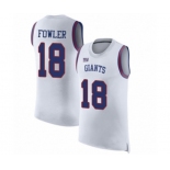 Men's New York Giants #18 Bennie Fowler White Rush Player Name & Number Tank Top Football Jersey