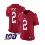 Men's New York Giants #2 Aldrick Rosas Red Limited Red Inverted Legend 100th Season Football Jersey