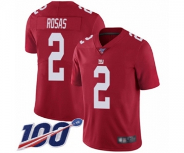 Men's New York Giants #2 Aldrick Rosas Red Limited Red Inverted Legend 100th Season Football Jersey