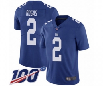 Men's New York Giants #2 Aldrick Rosas Royal Blue Team Color Vapor Untouchable Limited Player 100th Season Football Jersey