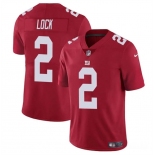 Men's New York Giants #2 Drew Lock Red Vapor Untouchable Limited Football Stitched Jersey