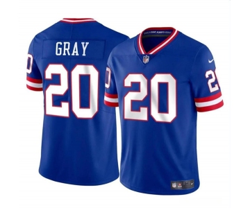 Men's New York Giants #20 Eric Gray Royal Throwback Vapor Untouchable Limited Football Stitched Jersey