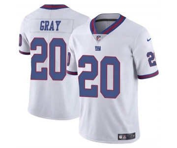 Men's New York Giants #20 Eric Gray White Color Rush Limited Football Stitched Jersey