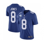 Men's New York Giants 2022 #8 Daniel Jones Blue With 3-star C Patch Vapor Untouchable Limited Stitched NFL Jersey