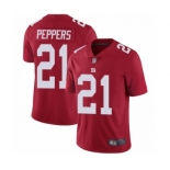 Men's New York Giants #21 Jabrill Peppers Red Alternate Vapor Untouchable Limited Player Football Jersey