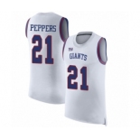 Men's New York Giants #21 Jabrill Peppers White Rush Player Name & Number Tank Top Football Jersey