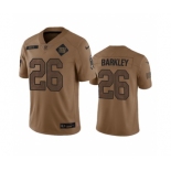 Men's New York Giants #26 Saquon Barkley 2023 Brown Salute To Service Limited Football Stitched Jersey