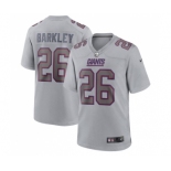 Men's New York Giants #26 Saquon Barkley Gray Atmosphere Fashion Stitched Game Jersey