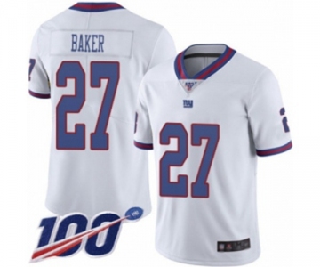 Men's New York Giants #27 Deandre Baker Limited White Rush Vapor Untouchable 100th Season Football Jersey