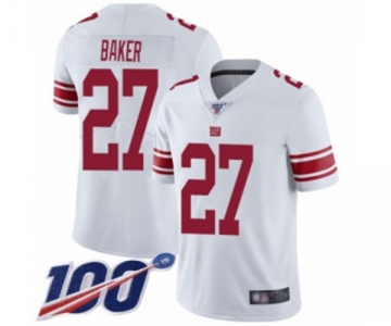 Men's New York Giants #27 Deandre Baker White Vapor Untouchable Limited Player 100th Season Football Jersey