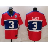 Men's New York Giants #3 Deonte Banks Limited Red Alternate FUSE Team Patch Vapor Jersey