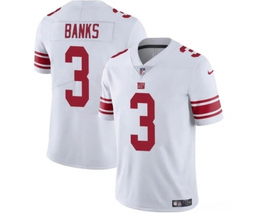 Men's New York Giants #3 Deonte Banks White Vapor Untouchable Limited Football Stitched Jersey