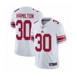 Men's New York Giants #30 Antonio Hamilton White Vapor Untouchable Limited Player Football Jersey