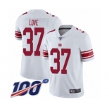 Men's New York Giants #37 Julian Love White Vapor Untouchable Limited Player 100th Season Football Jersey