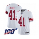 Men's New York Giants #41 Antoine Bethea White Vapor Untouchable Limited Player 100th Season Football Jersey