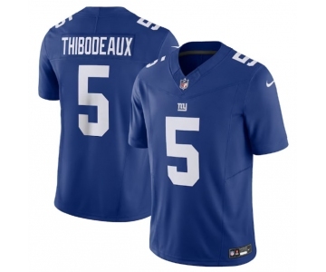 Men's New York Giants #5 Kayvon Thibodeaux Blue 2023 F.U.S.E. Vapor Untouchable Limited Stitched Jersey