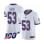 Men's New York Giants #53 Harry Carson Limited White Rush Vapor Untouchable 100th Season Football Jersey