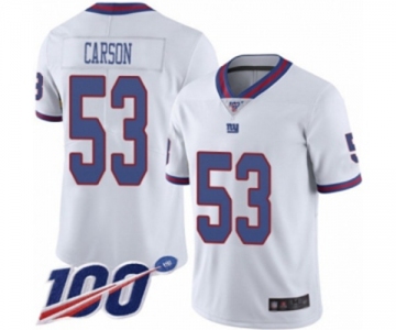 Men's New York Giants #53 Harry Carson Limited White Rush Vapor Untouchable 100th Season Football Jersey