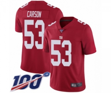 Men's New York Giants #53 Harry Carson Red Limited Red Inverted Legend 100th Season Football Jersey