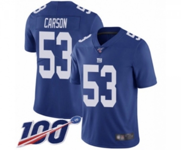 Men's New York Giants #53 Harry Carson Royal Blue Team Color Vapor Untouchable Limited Player 100th Season Football Jersey