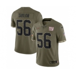 Men's New York Giants #56 Lawrence Taylor 2022 Olive Salute To Service Limited Stitched Jersey