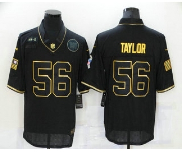 Men's New York Giants #56 Lawrence Taylor Black Gold 2020 Salute To Service Stitched NFL Nike Limited Jersey