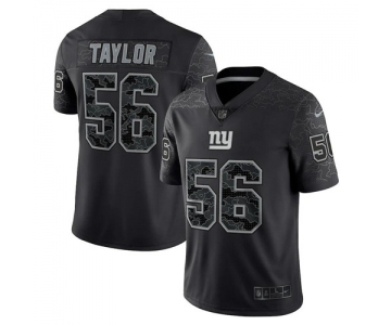 Men's New York Giants #56 Lawrence Taylor Black Reflective Limited Stitched Football Jersey