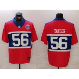 Men's New York Giants #56 Lawrence Taylor Limited Red Alternate FUSE Team Patch Vapor Jersey