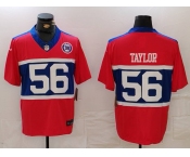 Men's New York Giants #56 Lawrence Taylor Limited Red Alternate FUSE Team Patch Vapor Jersey