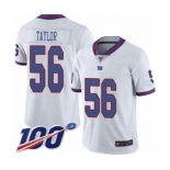 Men's New York Giants #56 Lawrence Taylor Limited White Rush Vapor Untouchable 100th Season Football Jersey