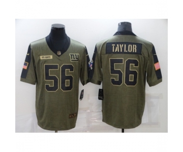 Men's New York Giants #56 Lawrence Taylor Nike Olive 2021 Salute To Service Limited Player Jersey