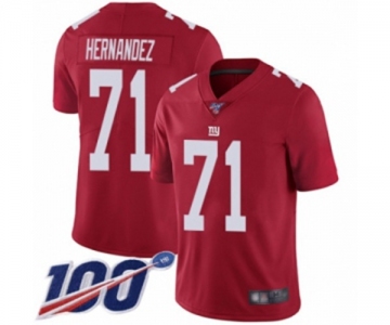 Men's New York Giants #71 Will Hernandez Red Limited Red Inverted Legend 100th Season Football Jersey