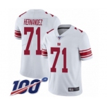 Men's New York Giants #71 Will Hernandez White Vapor Untouchable Limited Player 100th Season Football Jersey