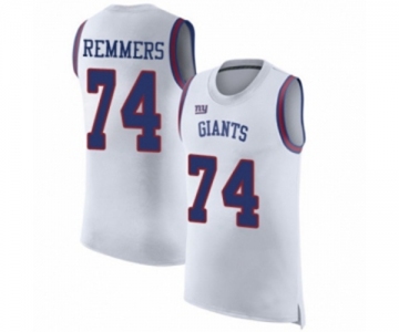 Men's New York Giants #74 Mike Remmers White Rush Player Name & Number Tank Top Football Jersey