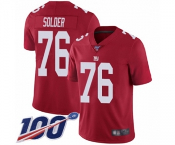 Men's New York Giants #76 Nate Solder Red Limited Red Inverted Legend 100th Season Football Jersey