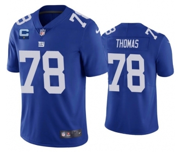 Men's New York Giants #78 Andrew Thomas Blue With C Patch Vapor Untouchable Limited Stitched Jersey