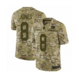 Men's New York Giants #8 Daniel Jones Limited Camo 2018 Salute to Service Football Jersey