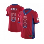 Men's New York Giants #8 Daniel Jones Limited Red Rush Drift Fashion Football Jersey