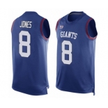 Men's New York Giants #8 Daniel Jones Limited Royal Blue Player Name & Number Tank Top Football Jersey