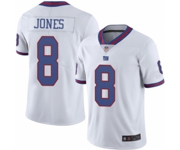 Men's New York Giants #8 Daniel Jones Limited White Rush Vapor Untouchable Football Jersey