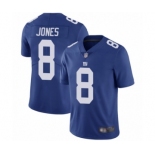 Men's New York Giants #8 Daniel Jones Royal Blue Team Color Vapor Untouchable Limited Player Football Jersey