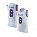 Men's New York Giants #8 Daniel Jones White Rush Player Name & Number Tank Top Football Jersey