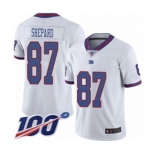 Men's New York Giants #87 Sterling Shepard Limited White Rush Vapor Untouchable 100th Season Football Jersey