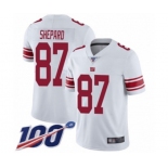 Men's New York Giants #87 Sterling Shepard White Vapor Untouchable Limited Player 100th Season Football Jersey