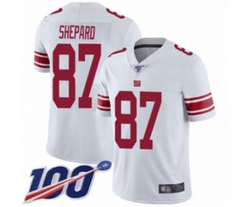 Men's New York Giants #87 Sterling Shepard White Vapor Untouchable Limited Player 100th Season Football Jersey