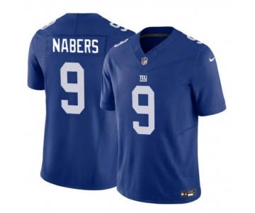 Men's New York Giants #9 Malik Nabers Blue 2024 Draft F.U.S.E. Vapor Untouchable Limited Football Stitched Jersey