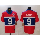 Men's New York Giants #9 Malik Nabers Limited Red Alternate FUSE Team Patch Vapor Jersey