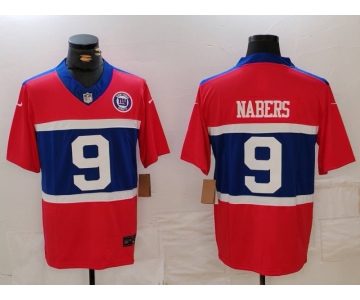 Men's New York Giants #9 Malik Nabers Limited Red Alternate FUSE Team Patch Vapor Jersey