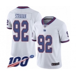 Men's New York Giants #92 Michael Strahan Limited White Rush Vapor Untouchable 100th Season Football Jersey