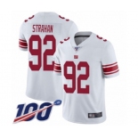 Men's New York Giants #92 Michael Strahan White Vapor Untouchable Limited Player 100th Season Football Jersey